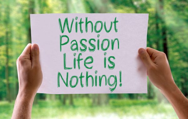 Without Passion Love is Nothing card with nature background